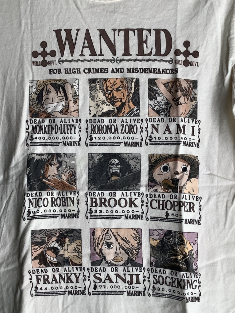 Onepiece White Graphic 'WANTED' Crewneck Tee with Multi-Color Poster Print - Picture 3 of 5
